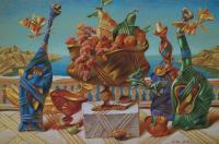 Still-Life - Still-Life With Butterflyes - Pastel On Paper